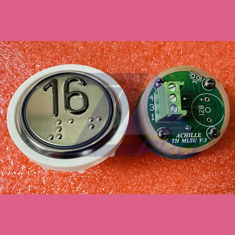 Кнопочный модуль 16 с кодом Брайля, красная подсветка, MLSU, Achille light VEGA