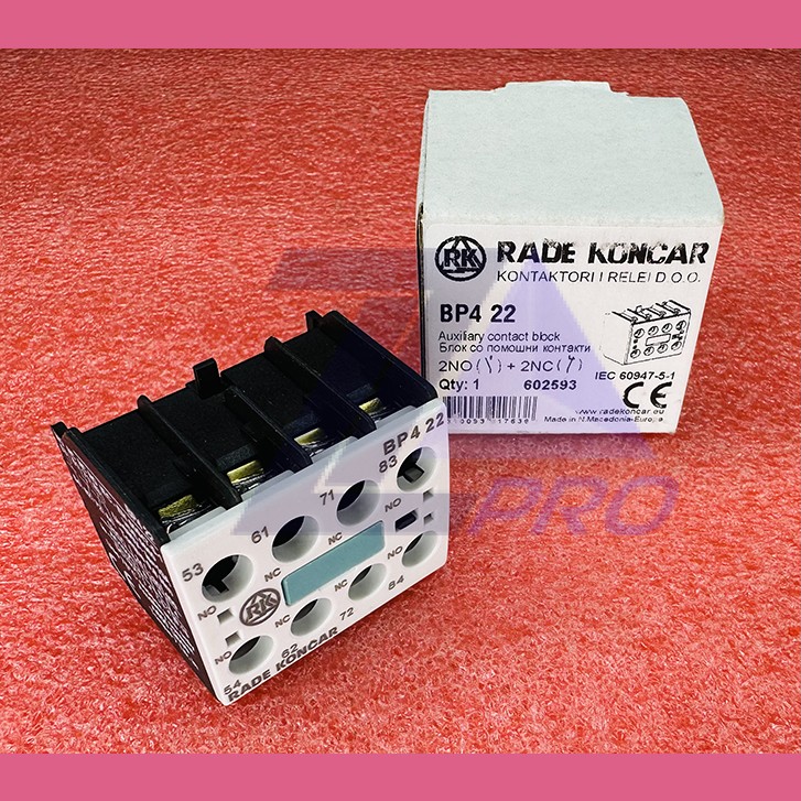 Блок дополнительных контактов фронтальный 2NO+2NC BP4 22 EAC602593 RADE KONCAR